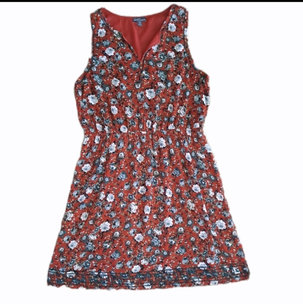 Market & Spruce Red Floral Sleeveless Dress